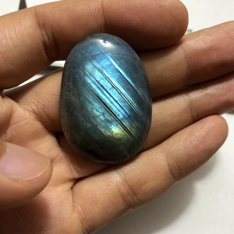 

Only 1Blue Flash Labradorite Bead Pendant, Healing Gem Stone,approx 40mm