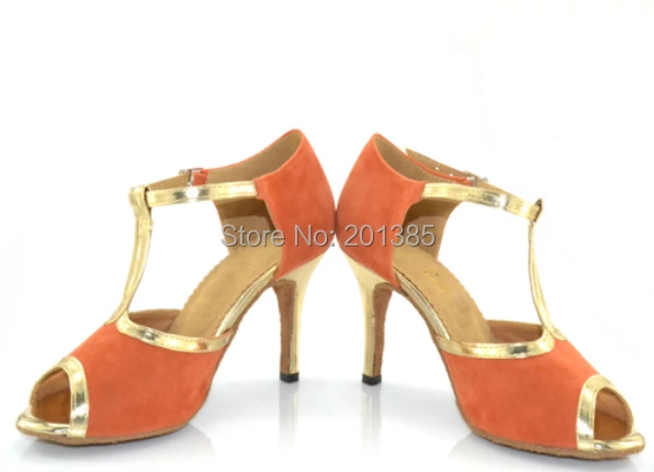 

Туфли женские замшевые оранжевые, для латиноамериканских танцев, сальсы, Танго, бачаты, Мамбо