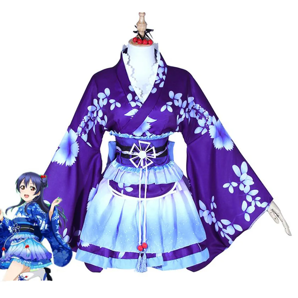 Аниме Love Live костюмы для косплея кимоно Kousaka Honoka Sonoda Umi Nishikino Maki костюм на Хэллоуин