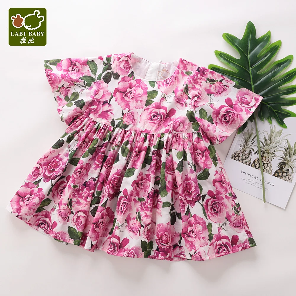 Floral Dress Girls Cotton Summer Short Sleeve Kids Outdoor Party Clothes платье для девочки | Детская одежда и