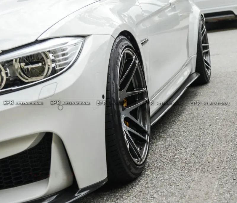 Автомобильный Стайлинг для BMW F82 F83 M4 Стиль карбоновое волокно сторона юбка