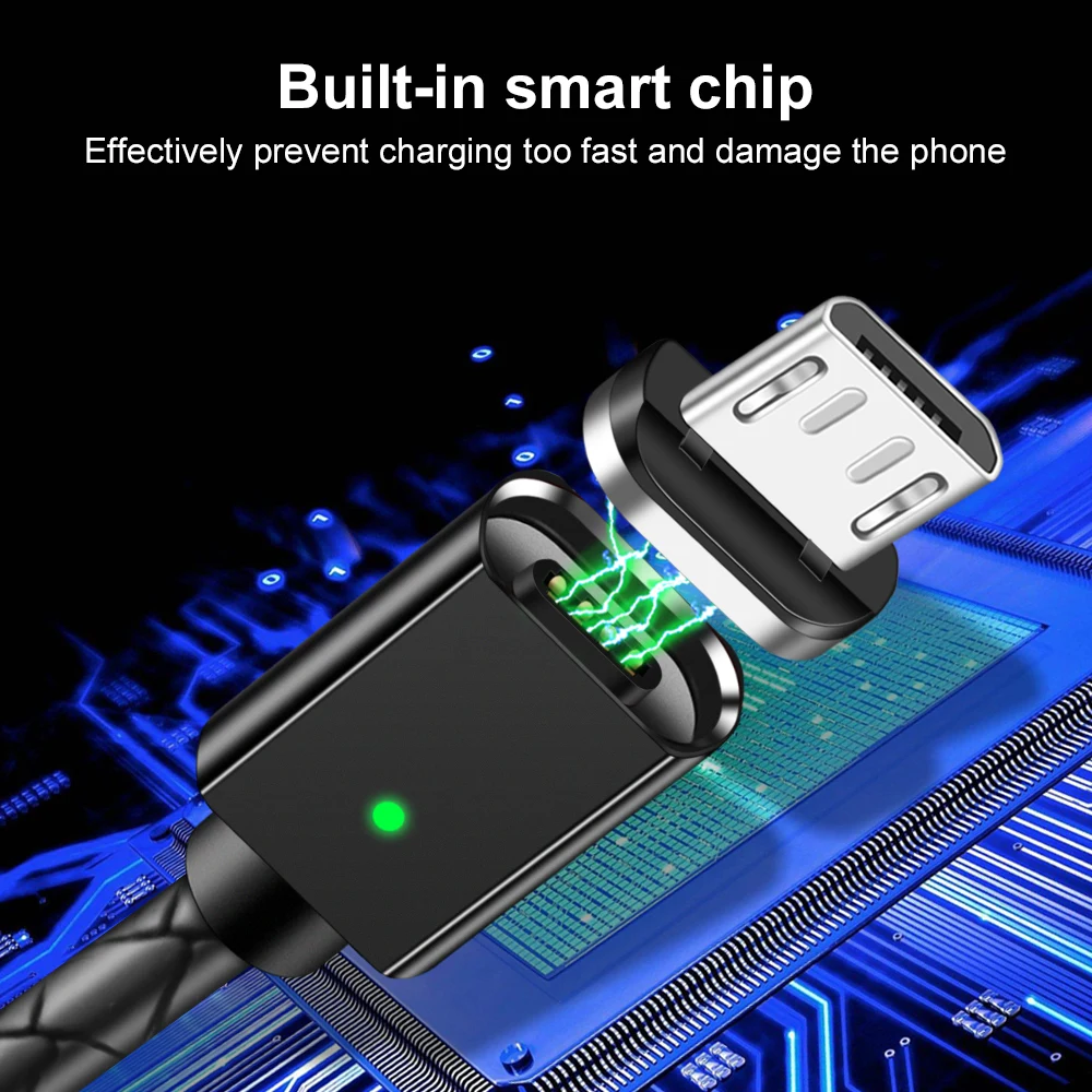 USB кабель для iphone Xs max Xr X 8 7 6 plus 6s ipad mini Быстрая зарядка Магнит Micro USB кабель для передачи данных провод для samsung S9 S8 Note 9