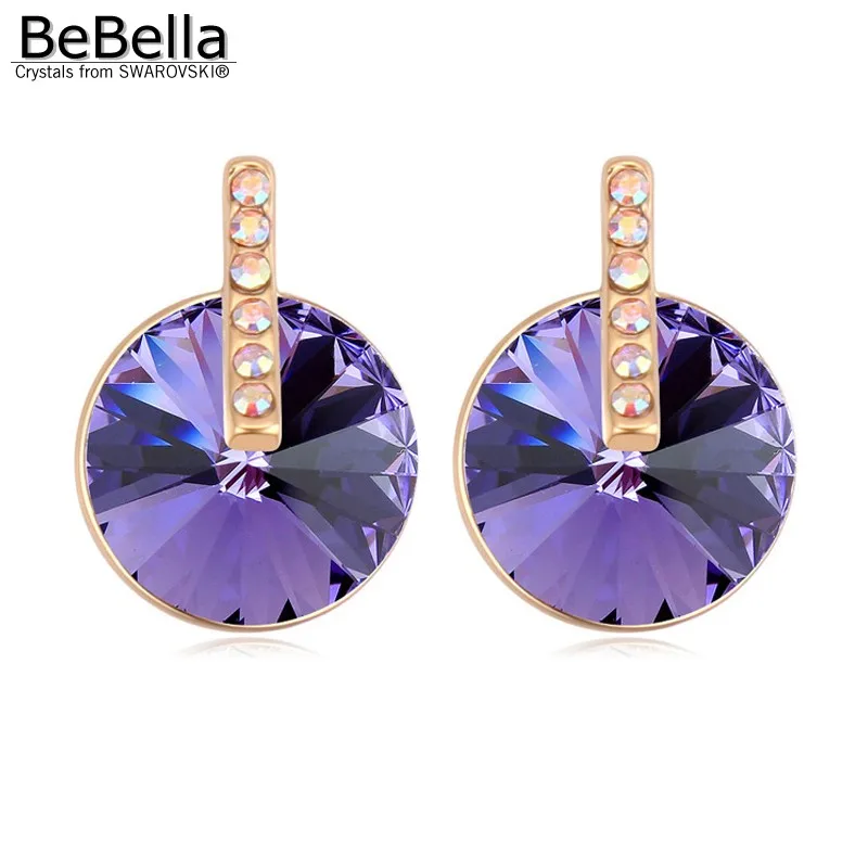 BeBella модные круглые серьги гвоздики с кристаллами Сваровски оригинальные