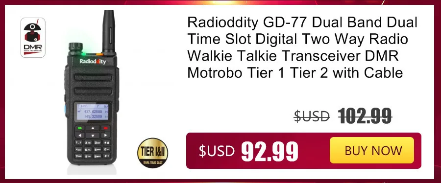 BaoFeng GT-3 Mark II Two-Way Radio Walkie Talkie Dual Band UHF/VHF 136-174/400-520MHz with Car Charger Nagoya NA-771 Antenna