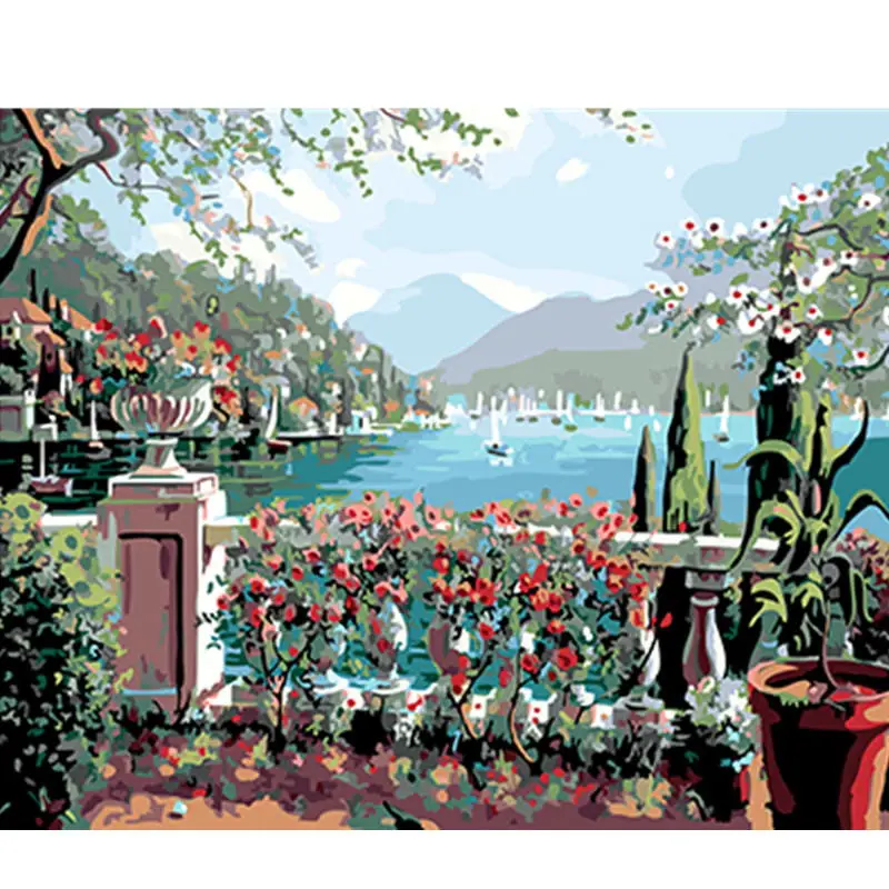GX24401 DRAWJOY картина в рамке, живопись по номерам, современный пейзаж, домашний декор для гостиной, ручная работа, уникальные подарки, картина, настенное искусство - Цвет: GX24401