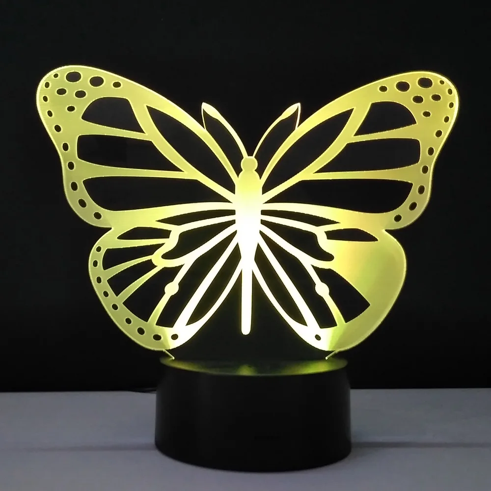 3D Lampara украшение бабочка светодиодные ночные светильники сенсорный выключатель