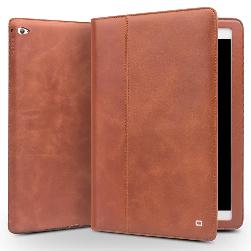 

QIALINO Luxury Genuine Leather Case for iPad mini4 Smart Stand Flip Stents Automatic Black Wake up & Sleep Function Tablet Cover