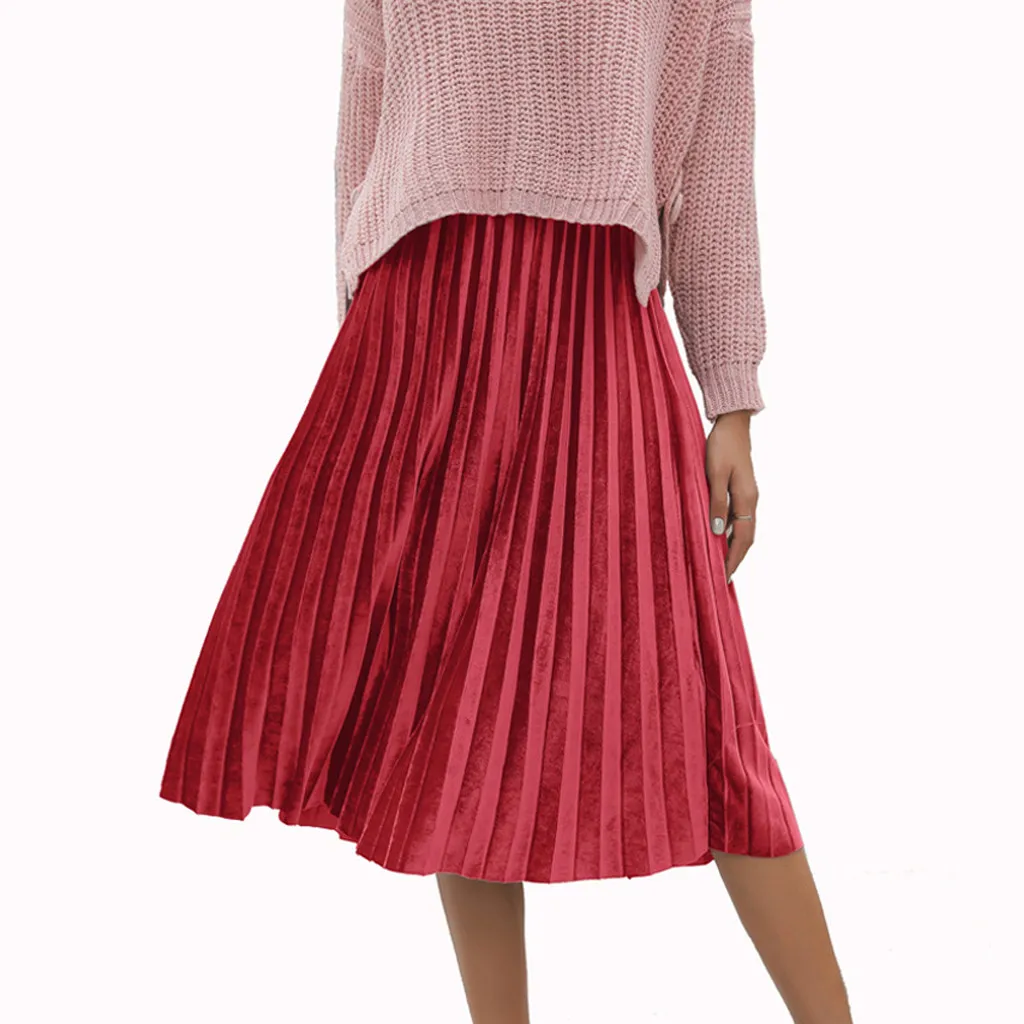 Skirt For Women Harajuku Tutu Fashion Solid High Waist Casual Pleated Ladies | Женская одежда