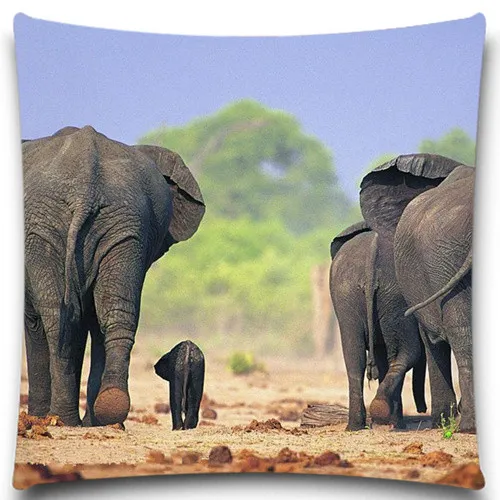 

Cotton Polyester Square Pillow Cover Elephant Cushion Cover Animal Style Home Decorative Pillow Case 5 size Wholesales