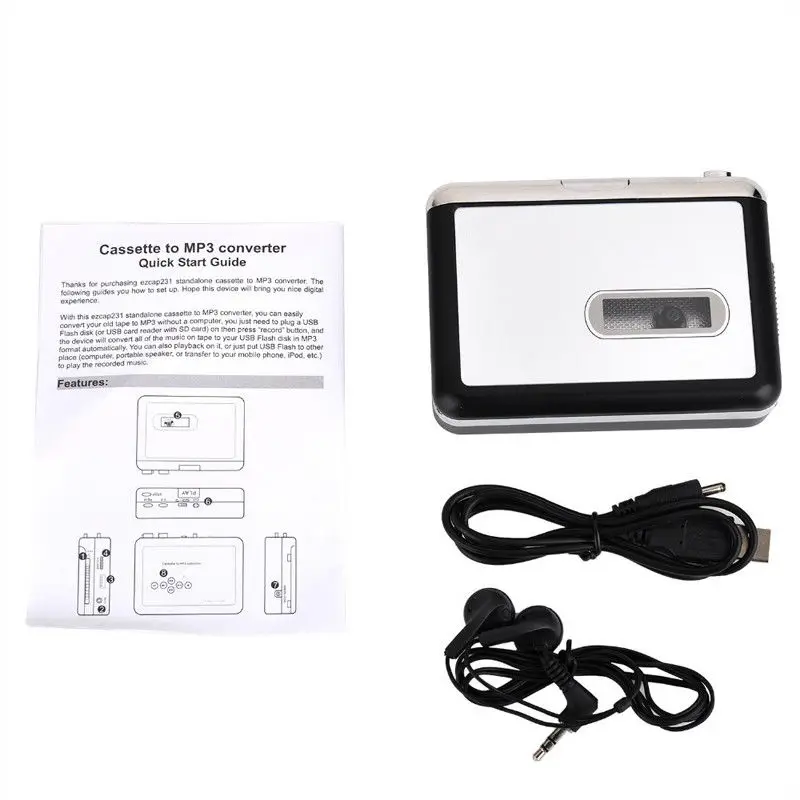Ezcap старая Кассетная лента в MP3 конвертер USB флэш накопитель U диск плеер Walkman с