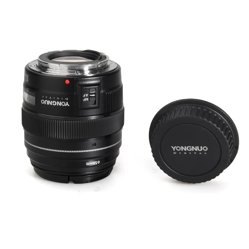 YONGNUO YN100mm F2 Средний телеобъектив основной объектив большая апертура Автофокус Объектив для Canon EOS Rebel камера AF MF
