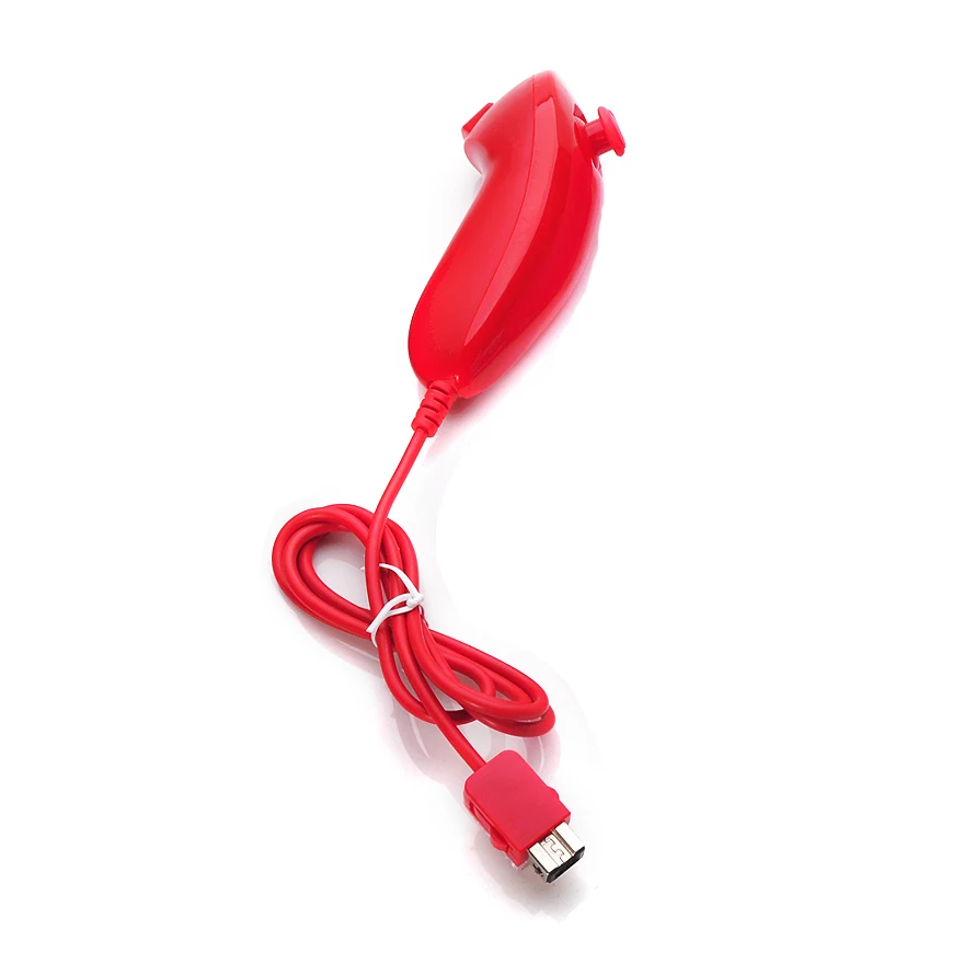 Красный Многоцветный игровой контроллер Nunchuck с дистанционным управлением для nintendo wii - Цвет: Красный