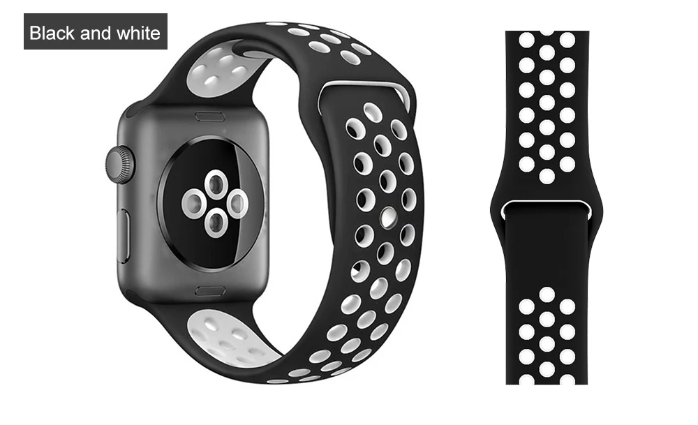 Ремешок для Apple Watch 38 мм 42 мм iWatch 4 группа 44 мм 40 мм спортивный силиконовый ремень браслет correa Apple watch 4 3 2 1 Аксессуары
