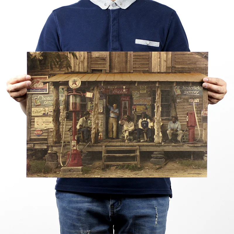 1937 США шоссе магазин Винтаж крафт Бумага плакат карта школьная сумка украшения