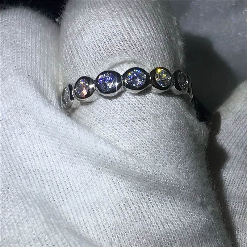 Простые Модные ювелирные изделия 925 Серебряное кольцо Сона 3 мм 5A камень циркон