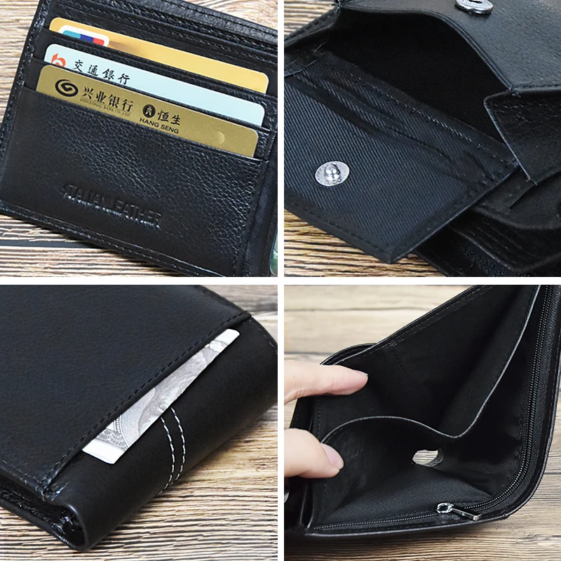 DICIHAYA RFID мужские бумажники кошелек из натуральной кожи модный двойной мужской