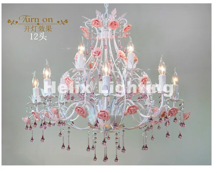 Люстра в европейском стиле светильник с розовыми розами 6 л/8 л/12 л/18 л E14|decorative