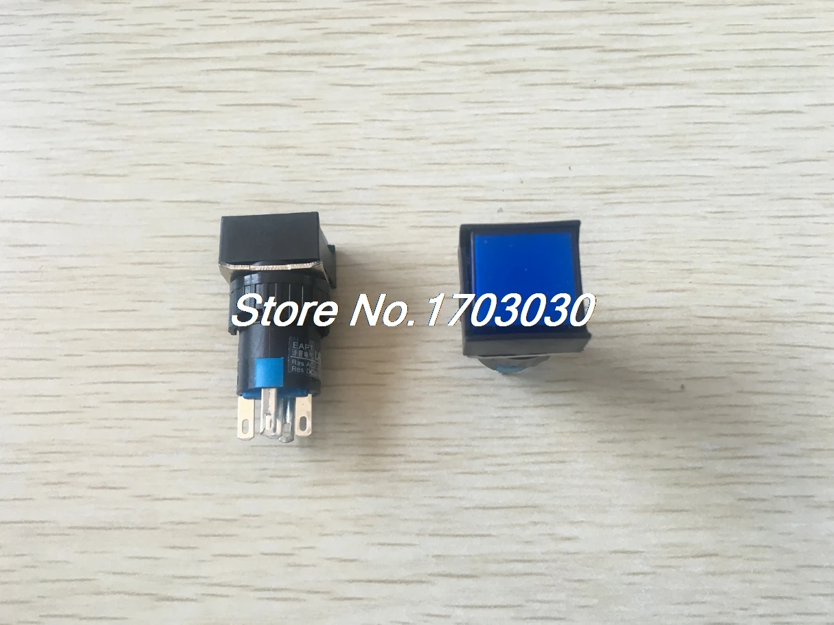 2 шт. синий светильник светодиодный квадратный колпачок DC 12V SPDT 5 контактов