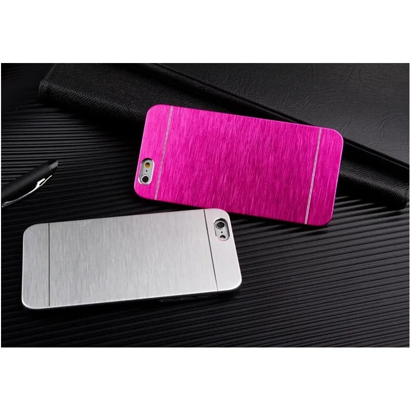 OUJINUO metal wire drawing phone cases for iphone 7 8 6 6s plus 5 5s SE brushed back cover coque |