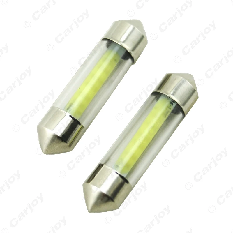 LEEWA 1 шт. белый чехол для салона автомобиля с стеклянными линзами C5W Festoon Dome COB 12