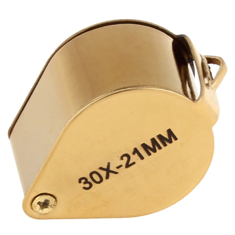 Xinxiang Мини Портативная Лупа 30X-21mm Золотая Тройная ювелира Оптическая лупа