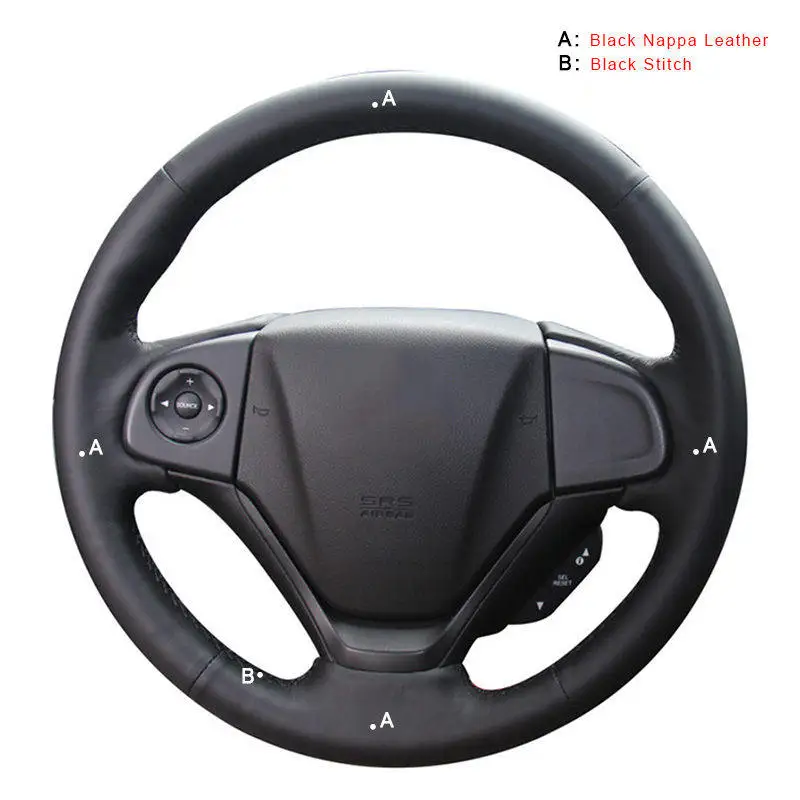 Top Layer Leather Авто оплетка на руль Крышка для Honda CRV CR-V 2012- ручной швейный чехол рулевого колеса автомобиля аксессуары для интерьера - Название цвета: Top Layer Leather