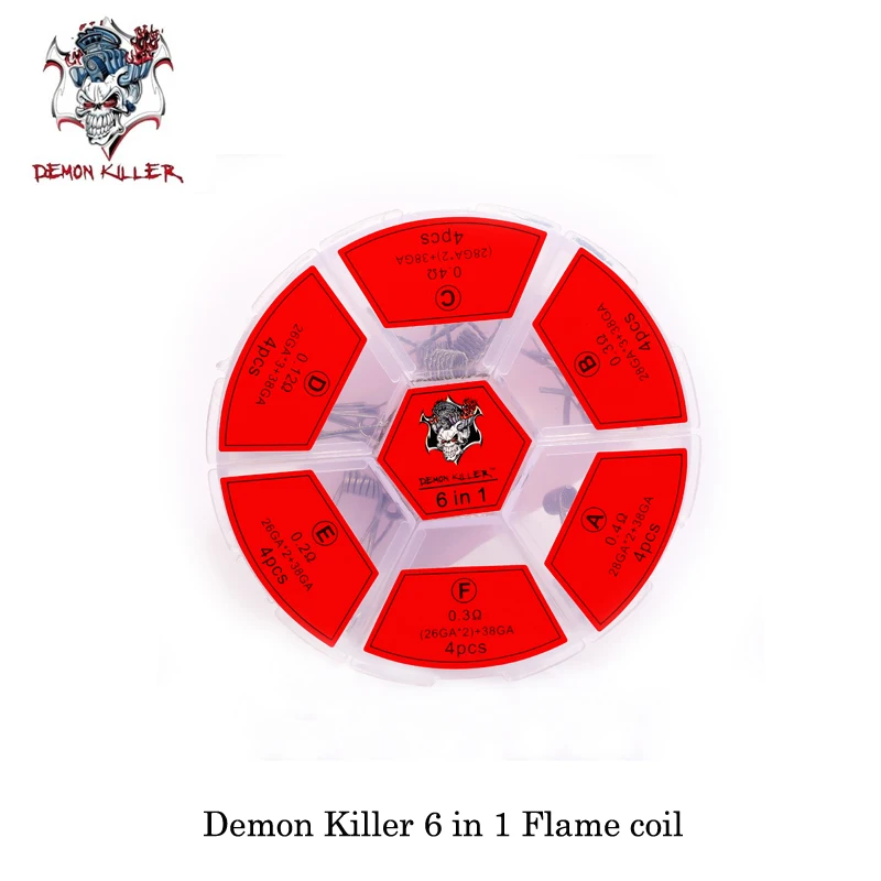 (24 шт./лот) elektronik sigara Vape Demon Killer Ni80/SS316 6 в 1 Катушка пламени для RTA RDA RDTA Tank Atomier