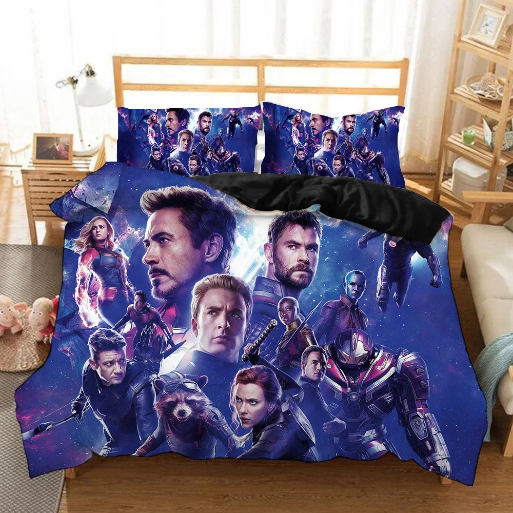 Комплект постельного белья с 3D танос, Мстители Marvel, Железный человек, Капитан Америка, Тор, Невероятный Халк, одеяла, комплекты постельного белья