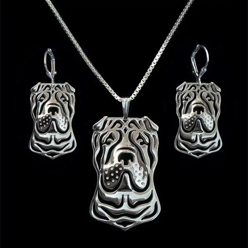 Женское китайское украшение Shar Pei набор украшений для влюбленных из сплава