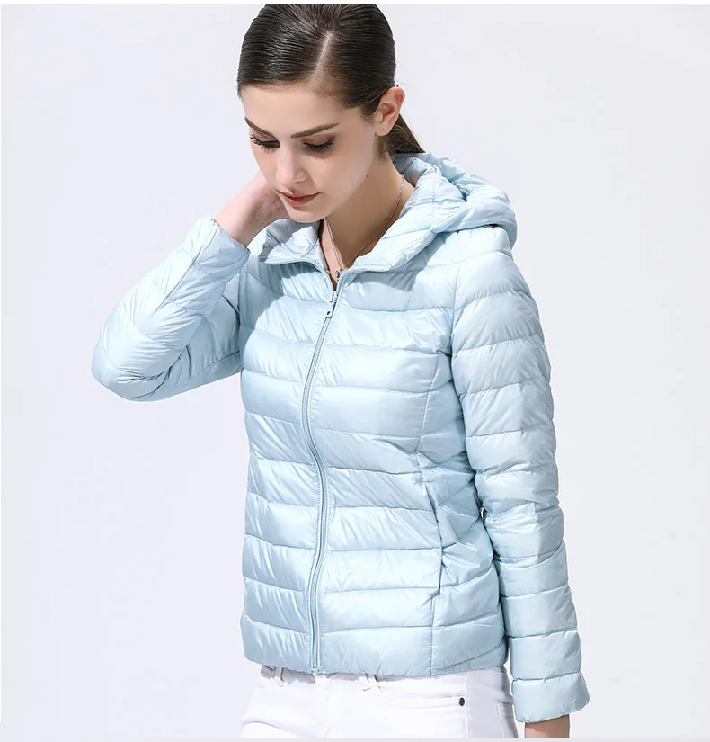 

2018 ультралегкий пуховик TANBOER в коротком стиле, тонкий модный теплый пуховик с капюшоном, пуховик TD3338