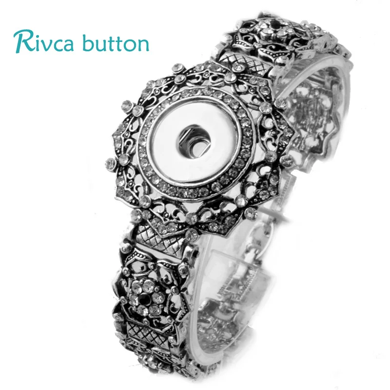 P00714 новейшие кнопки браслет и античное серебро покрытием Шарм для женщин