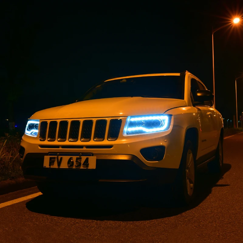 Фара в сборе для Jeep Compass 2011 2015 Grand Cherokee Светодиодные ДХО светодиодный сигнал
