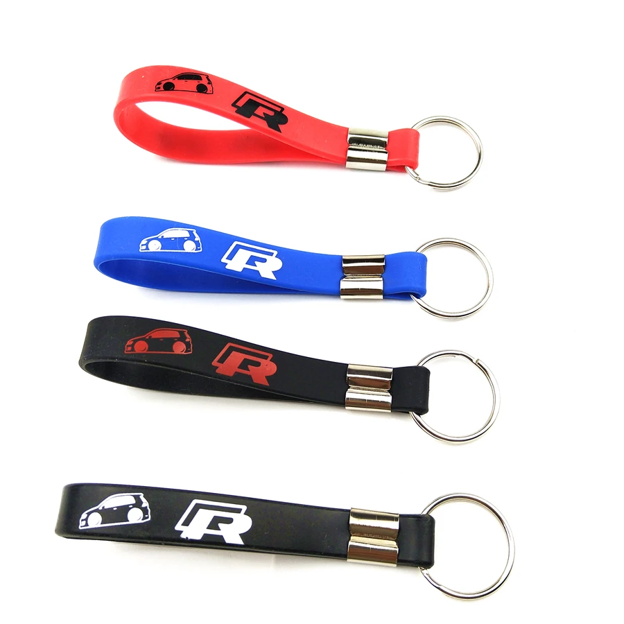 Прохладный силиконовые R логотип эмблема значок автомобиль брелок для Volkswagen VW Polo