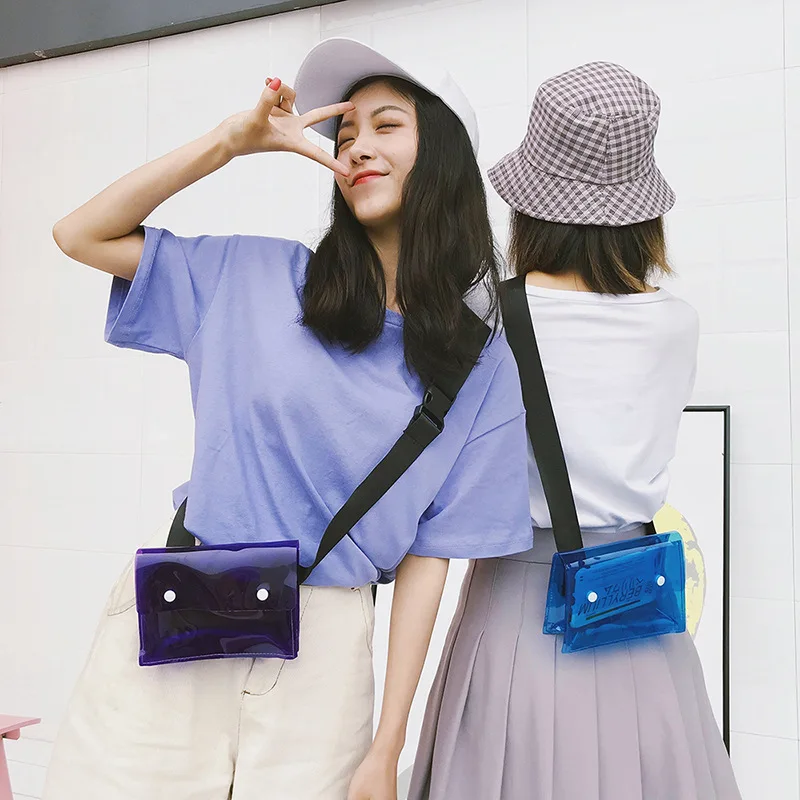 Летние прозрачные Bag2018female Новый стиль сумки косые ранец студент одного плеча