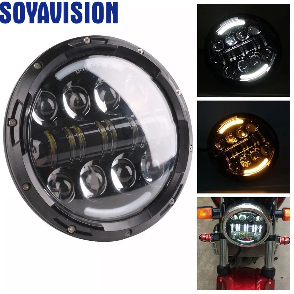 Для Harley Bobber Dyna Honda Suzuki Yamaha Cafe Racer Faro Moto 7 ''мотоциклетные фары поворотные
