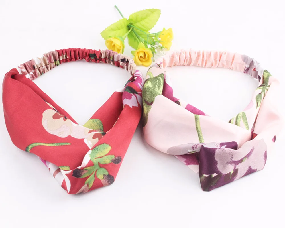 Женские летние ленты для волос в стиле бохо Qingwen повязка на голову с принтом ретро