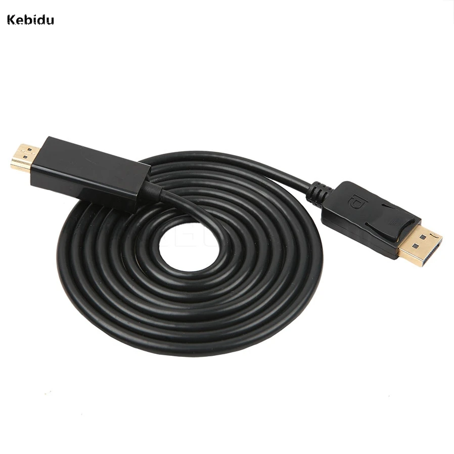 Kebidu 1 8 м порт дисплея вилка DP к HDMI совместимый штекер Кабель адаптер конвертер OD 5 0