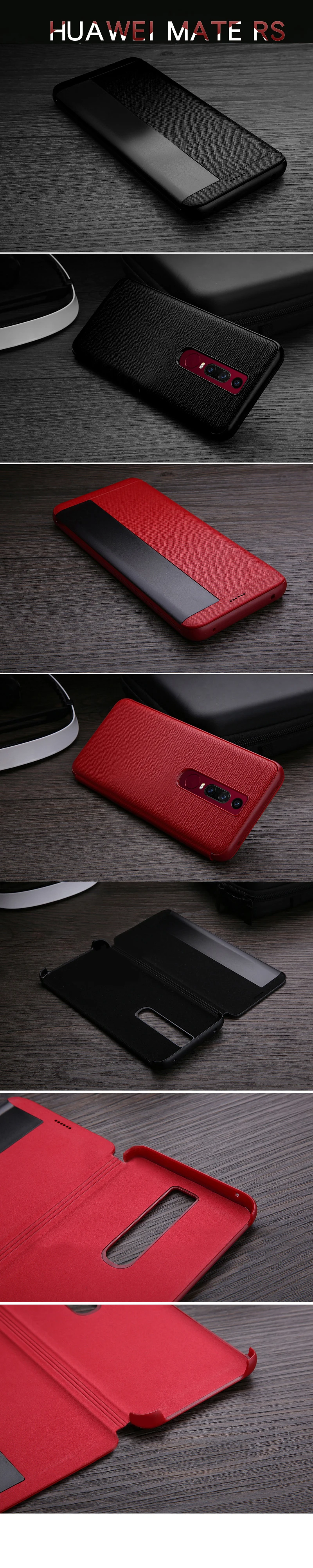 Для HUAWEI MATE RS чехол Роскошный CENMASO умный чехол из натуральной кожи с окошком для просмотра для HUAWEI MATE RS чехол