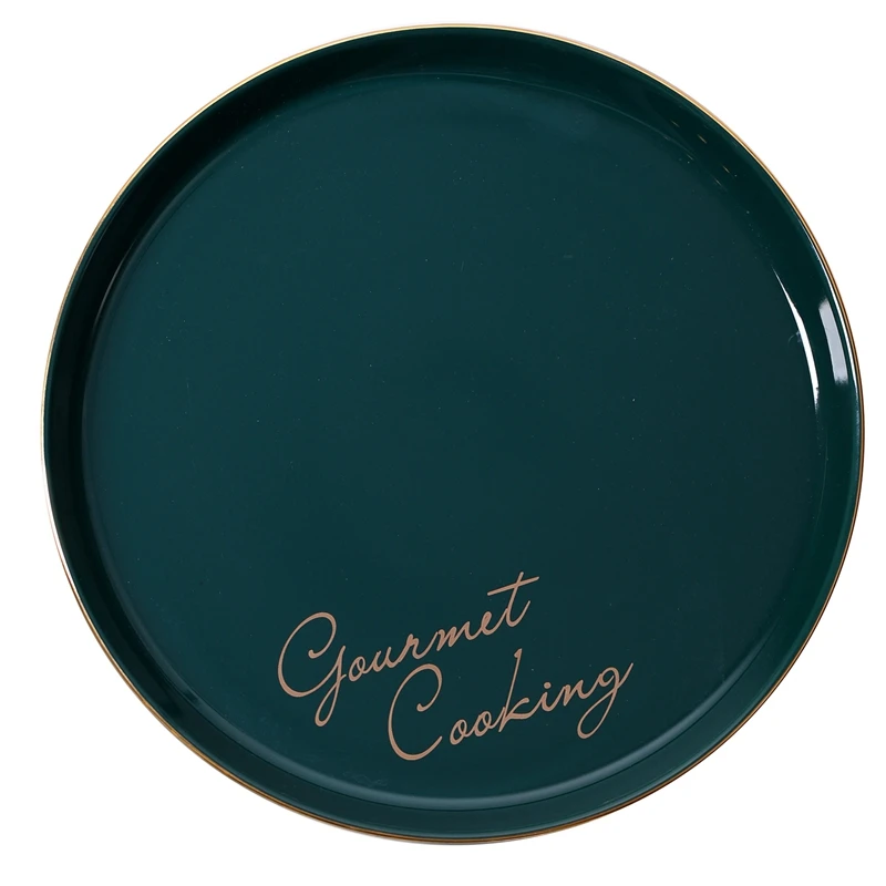 Gourmet Cooking S Зеленая керамическая пластина с золотой инкрустацией, тарелка для стейка, посуда в скандинавском стиле, миска Ins, обеденное блюдо, высококачественный фарфоровый набор посуды - Цвет: Gourmet Cooking S