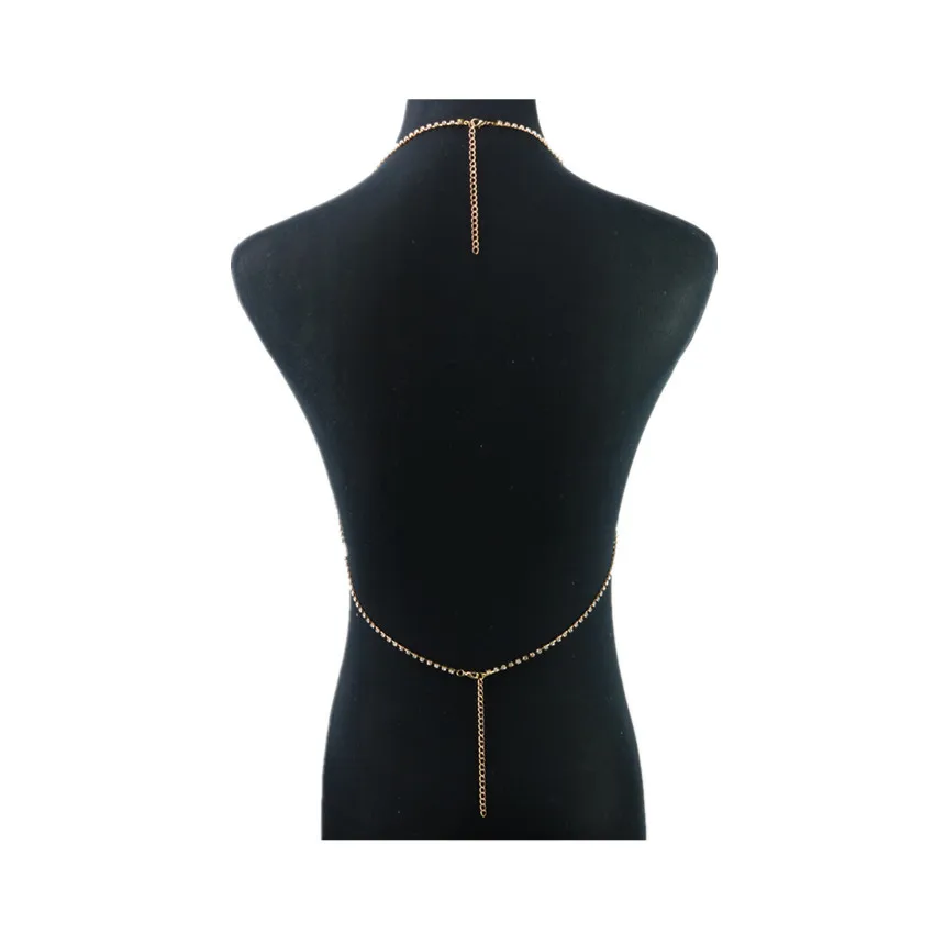 Keorma модные Для женщин грудь цепи полые горный хрусталь бюстгальтер себе Цепочки