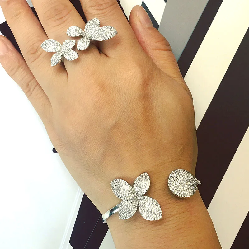 Janekelly дизайнерский Топ аксессуары Модный Цветок Уникальные манжеты браслет и