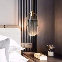 nordic creative smoke glass chandelier art bucket designer dining room bedside led hanging light fixtures free shipping