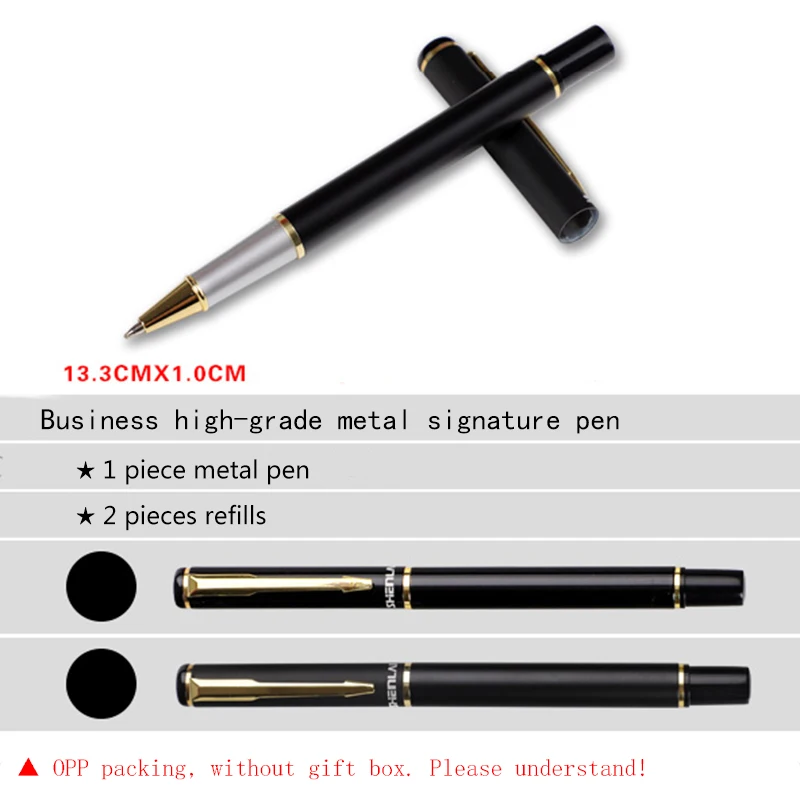 Высококачественная матовая черная металлическая ручка с логотипом на заказ для