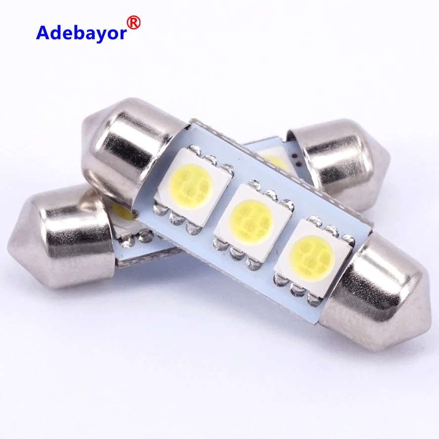10 шт. 36 мм 5050 3 SMD Авто 12 в интерьер LED номерной знак Купол крыши свет гирлянда купол