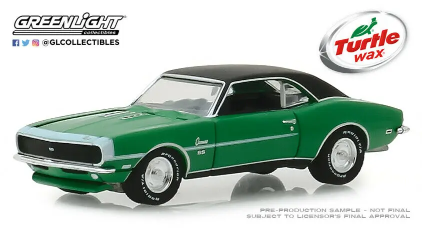 GreenLight 1:64 1968 Chevrolet Camaro SS черепаха восковая лед * мята игрушечный автомобиль из