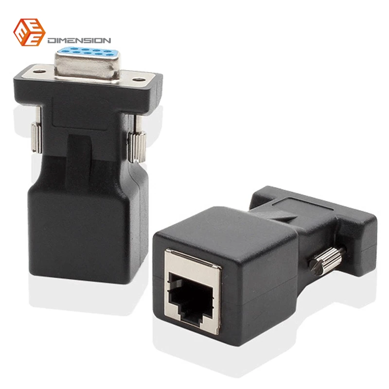 Новое поступление DB9 RS232 переходник мама-RJ45 мама COM-порт к LAN Ethernet-порту конвертер |