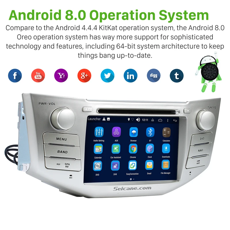 Автомагнитола Seicane мультимедийный проигрыватель на Android 8 0 7 дюймов GPS навигация
