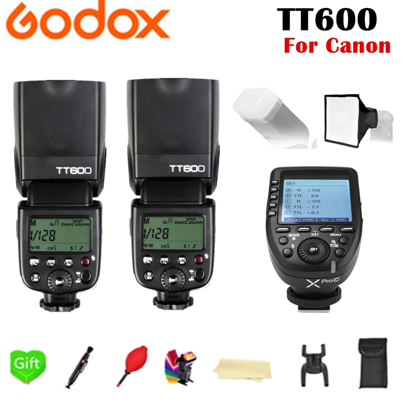 2x Godox TT600 TT600S 2 4G Беспроводная TTL HSS вспышка + Xpro C F N триггер для камеры Canon Nikon