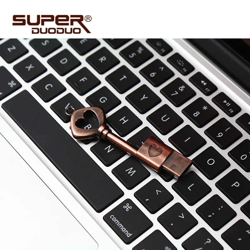 Металлический ключ с сердцем, usb флеш-накопитель, медная любовь, флешка, 4 ГБ, 8 ГБ, 16 ГБ, 32 ГБ, флеш-накопитель, карта памяти, u-диск, модные подарки