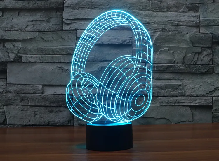 3D новинка светящаяся гарнитура с сенсорным управлением USB 7 цветов меняющая